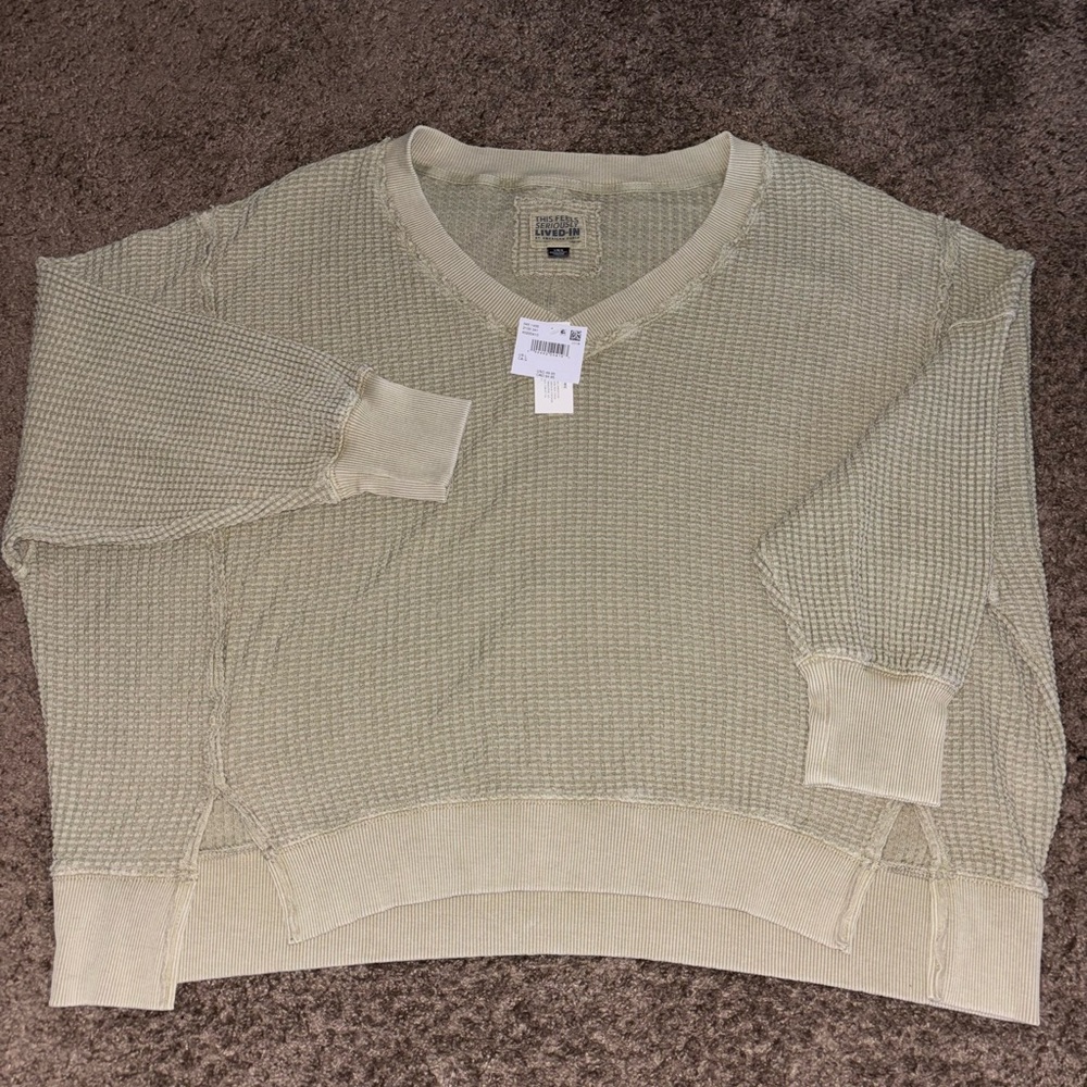 American Eagle oversized thick waffle knit sweater, size large
